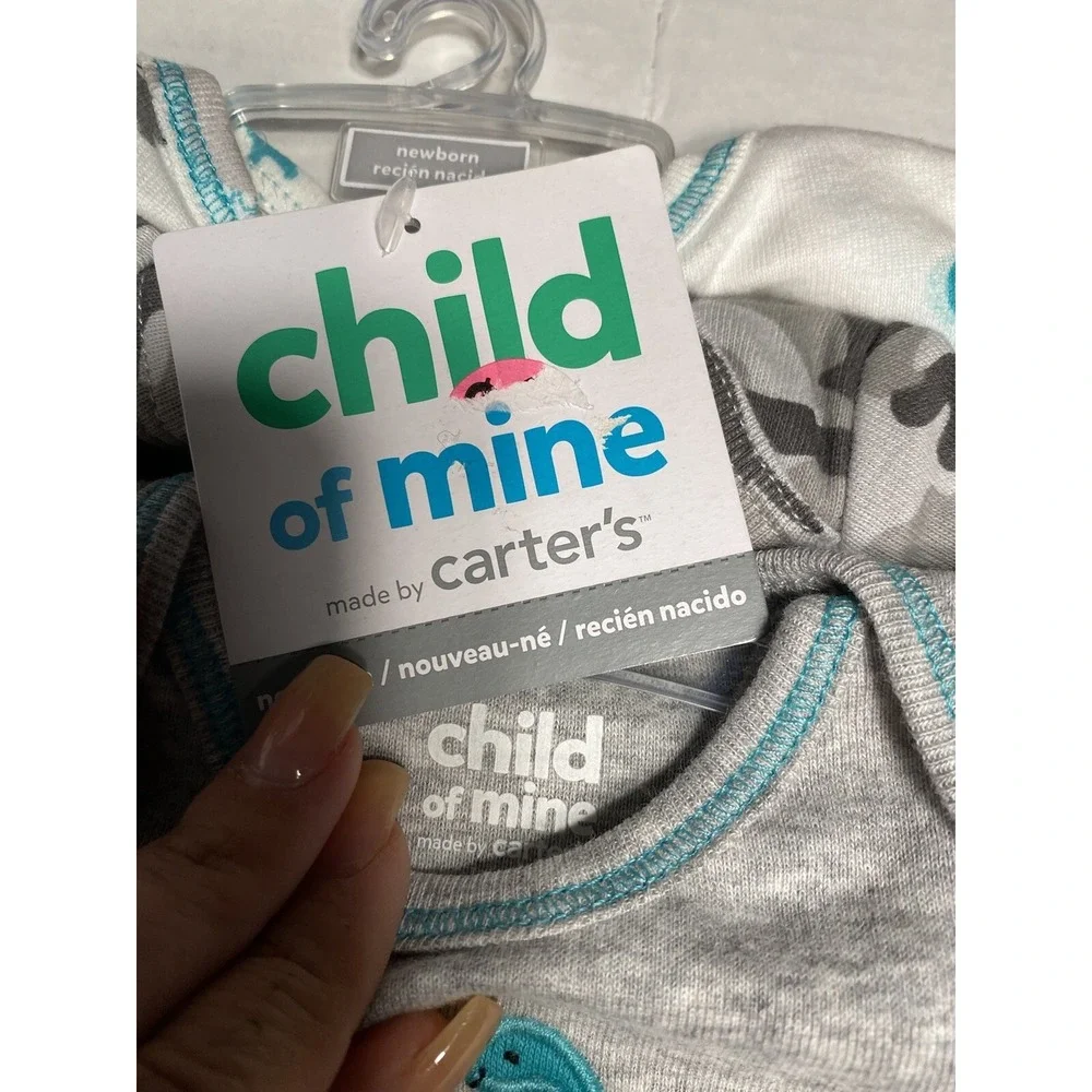 child of mine carters baby boys bodysuits size‎ newborn dinosaurs camo 3 piece